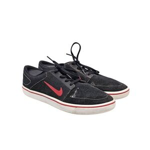Nike Men's Size 10 US SB Portmore Black Red White Suede Skateboarding Sneakers